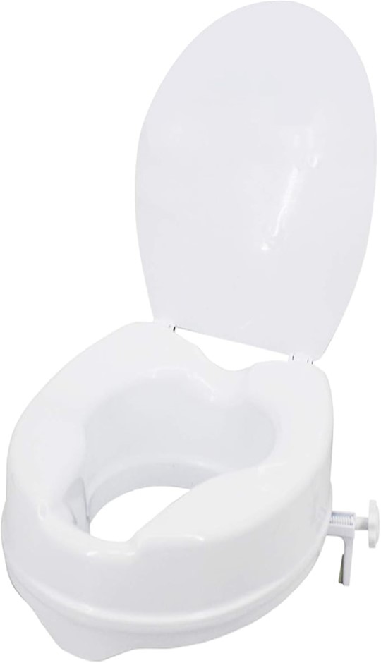 Raised Toilet Seat, Raised Toilet Seat with Lid 300 Lbs Heavy Duty Elevated