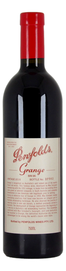 Penfolds Bin 95 Grange 2016 (1x 750mL), SA.
