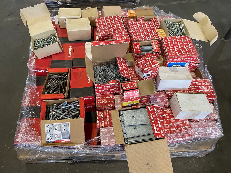 Boxes Of Ezystrut Cable/clamp Parts & Hiliti Fasteners, 1 Pallet