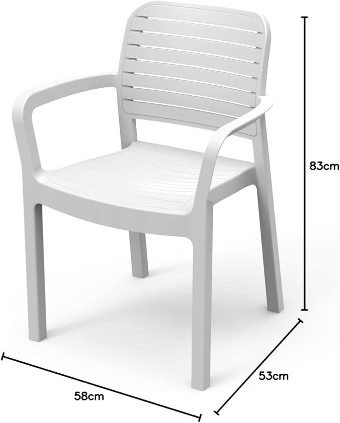 KETER Chloe Chair, White. NB: Dusty from storage.