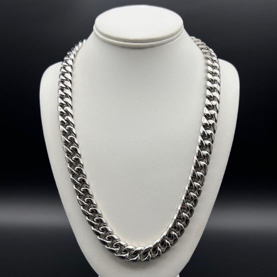 Silver-Filled Cuban Chain Bracelet, 10MM Wide - 19cm
