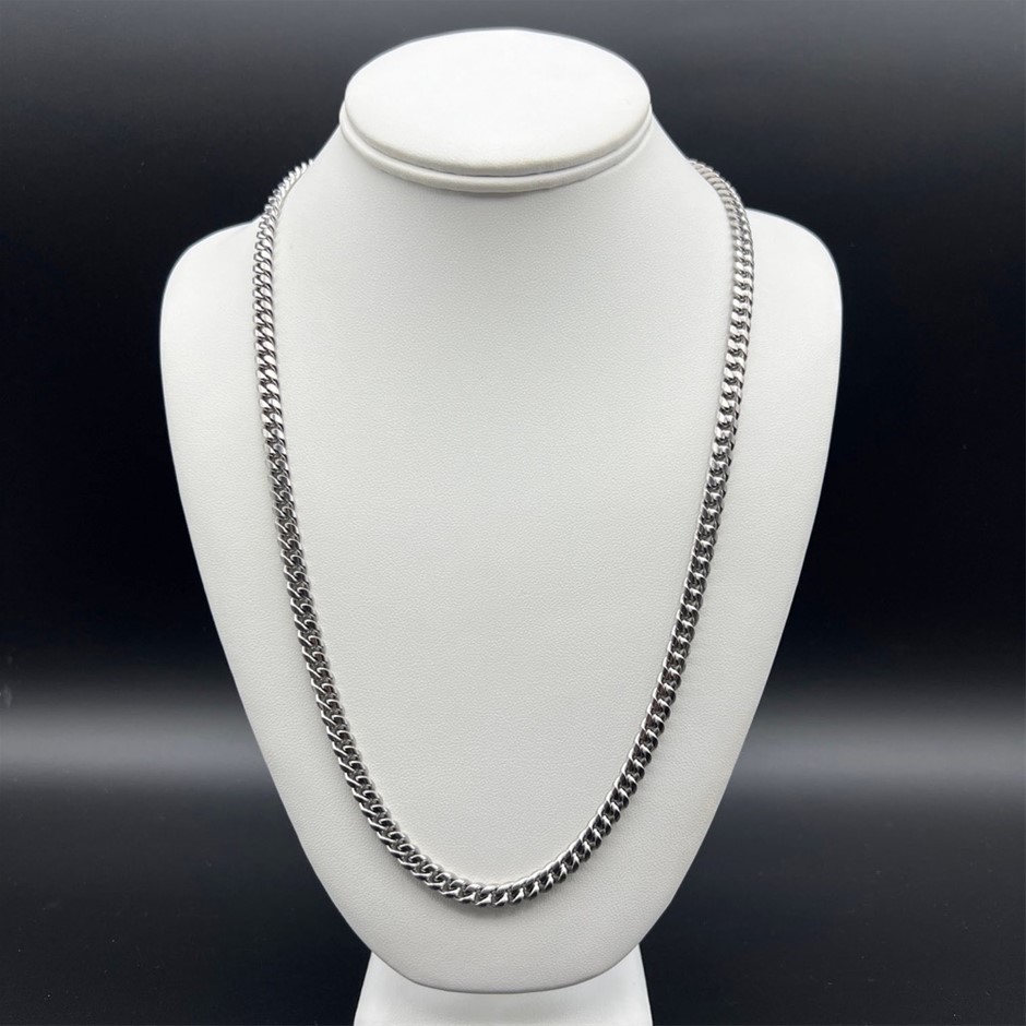 Silver-Filled Cuban Link Chain Necklace, 6MM Wide - 60.9cm
