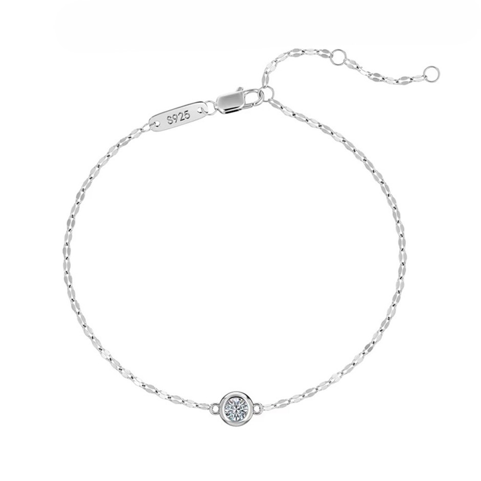 0.40ct GRA Certified Moissanite 925 Silver Tennis Bracelet