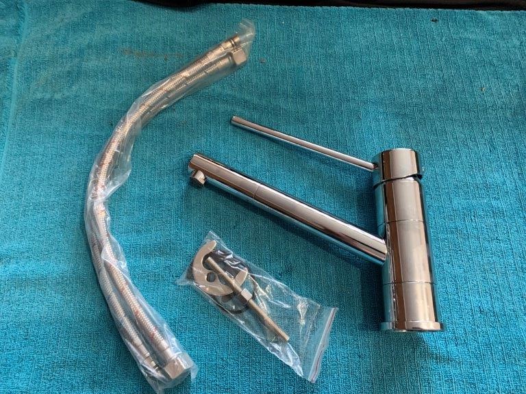 New in Box Sink Mixer Tap, Brass, Chrome Finish - Quantity 1