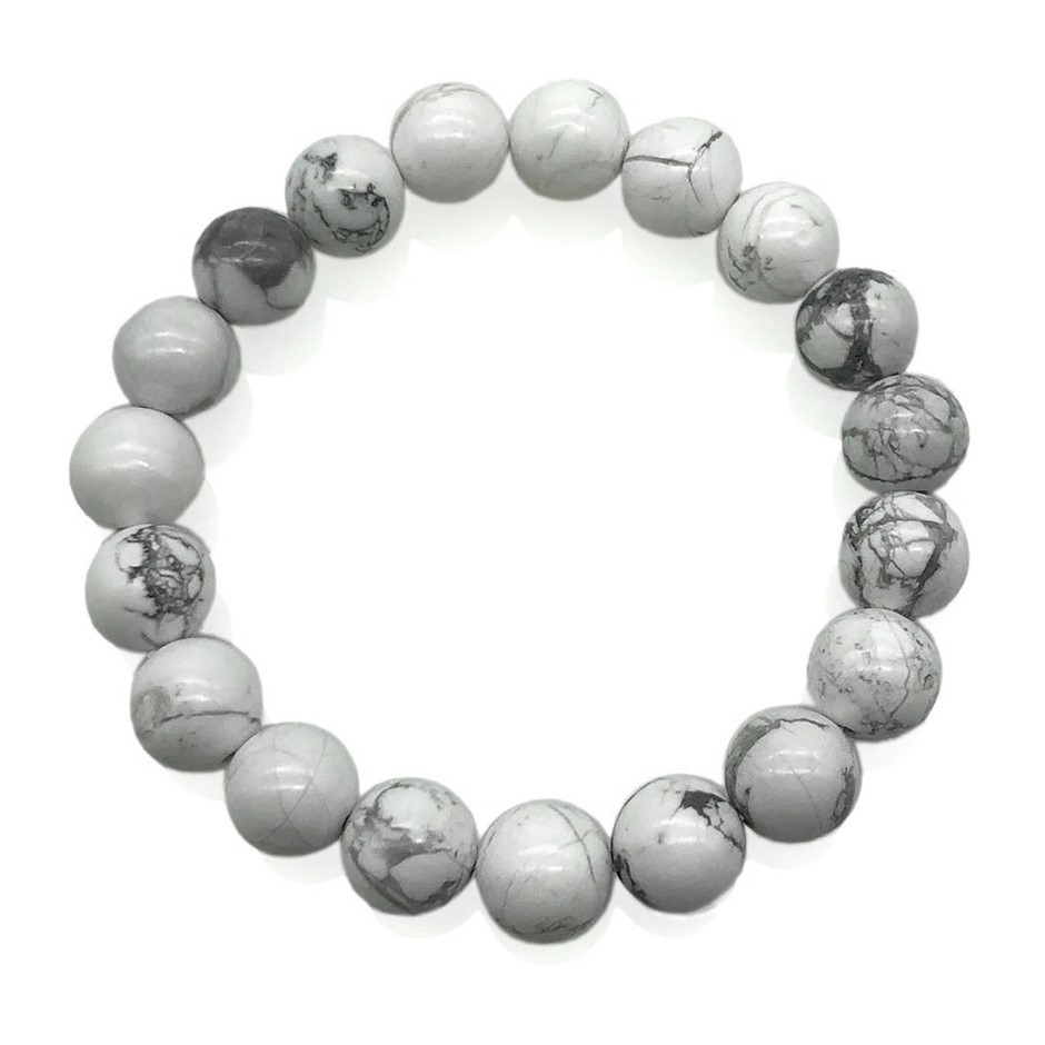 10mm Gorgeous Howlite Gemstones Crystal Beaded Bracelet