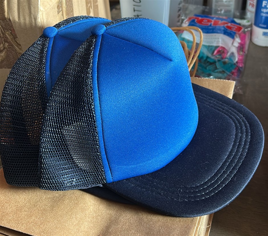 2x Blue Trucker Caps