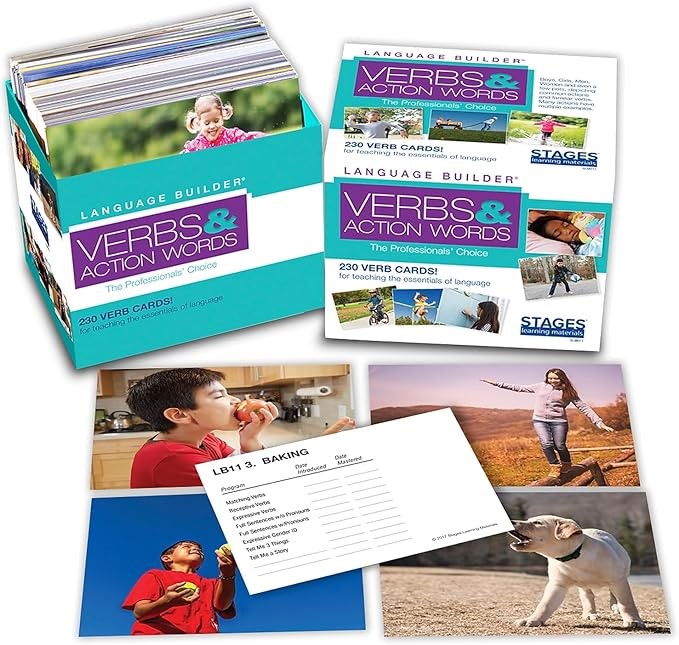 Stages Learning SLM011 Materials Language Builder Verb Flash Cards Photo Vo