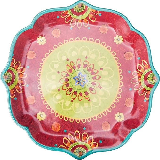 Certified International 22454 Tunisian Sunset Round Scallop Shaped Platter,
