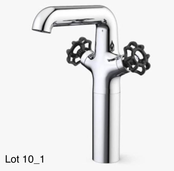Dorf Industrie Tower Basin Mixer with Black Handles WELS 5 Star Rated x2