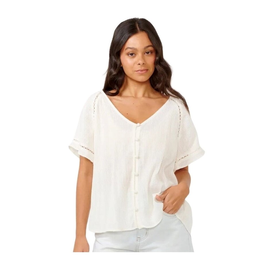 RIP CURL Women's Desert Dreams Free Top, Size M, Off White. RRP: $79.99.  B
