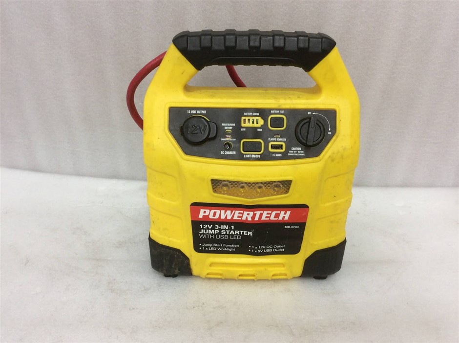 Powertech MB-3734 12V 3-In-1 Jump Starter With USB LED