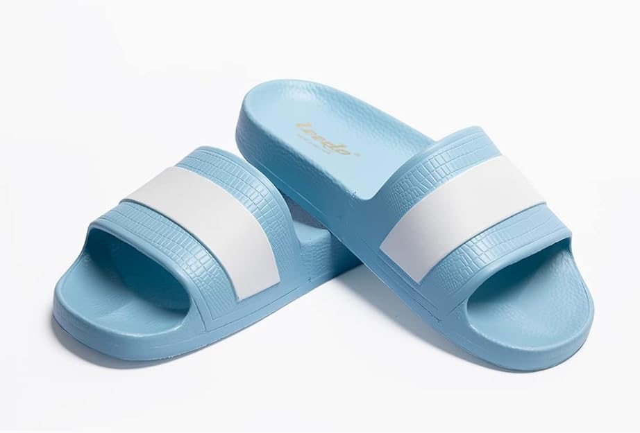 LEEDO Women's Horizons Slides Sandal, Sky Blue / White, Size: US6 (2022-SB)