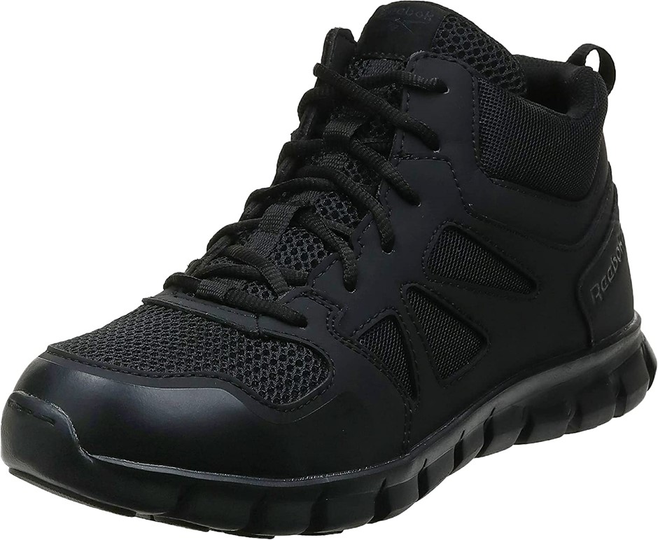 REEBOK Men's Rb8405 Sublite Cushion Tactical Mid Cut Soft Toe Shoe Black Mi