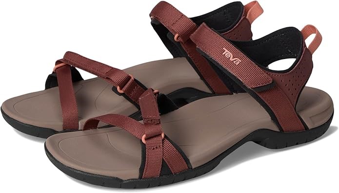 TEVA Women's Verra Outdoor Sandal, Mahogany/Blooming Dahlia, Size 6.5 US/UK
