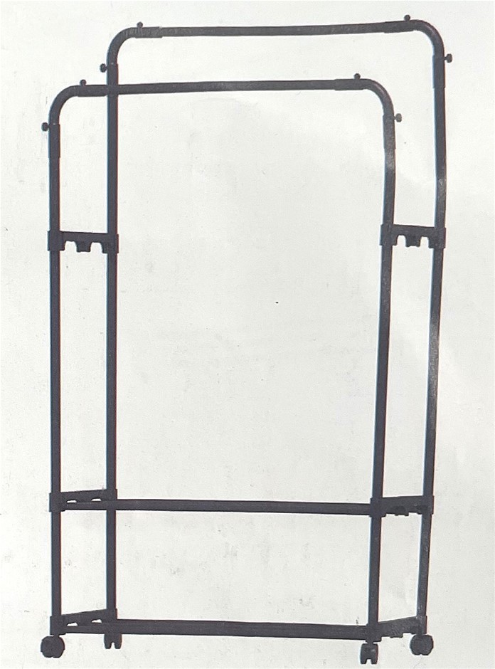 AMAZON BASICS Rolling Garment Rack, Hanging Clothes Organizer, Double Rack,