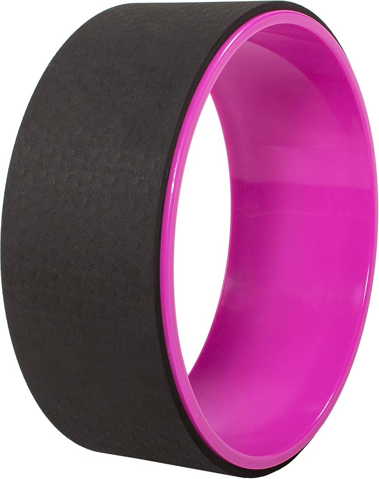 FITVIDS Signature Fitness Yoga Wheel for Stretching Dharma Yoga, Purple/Bla