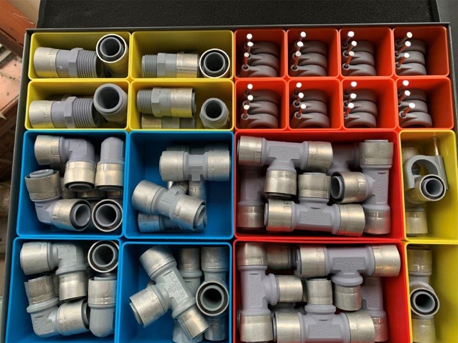 New Metal Large Carry Case with Assorted Buteline Joiners - Qty