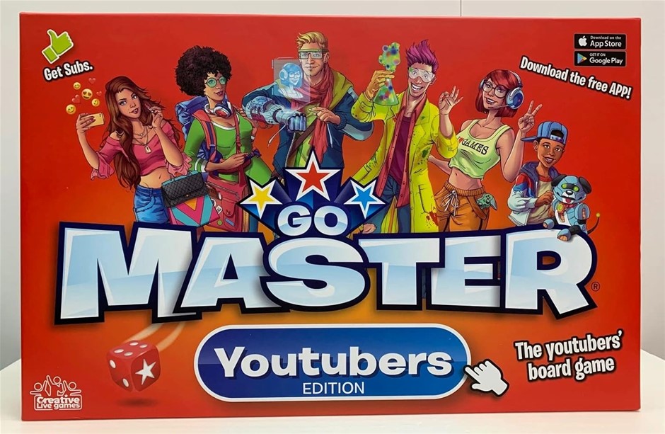 GO MASTER Youtubers Edition Board Game. 2-6 Players, Ages 8+.