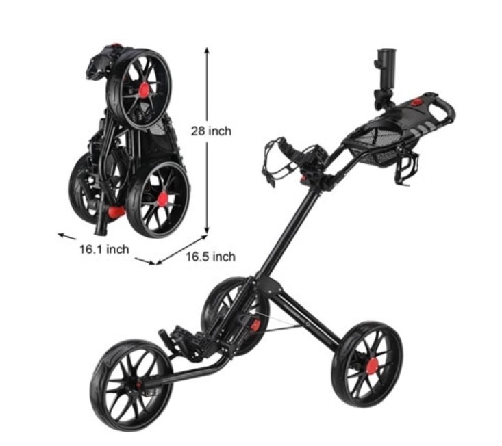 CADDYTEK CaddyLite 15.3 Golf Push Cart, Black. NB: well used, not in origin