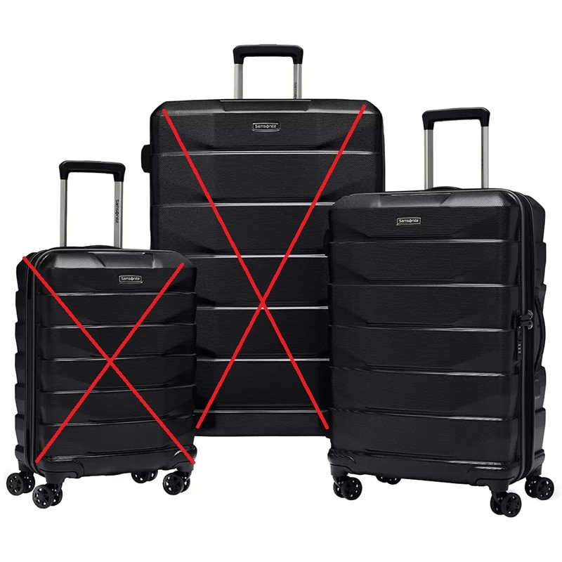 SAMSONITE Xlite NXT Hardside 3 Piece Luggage Set, Black, Medium: 61cm. NB: