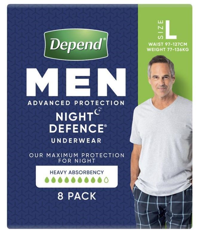 4 x DEPEND 8pk Advanced Protection Underwear for Men, Large (97-127cm; 77-1