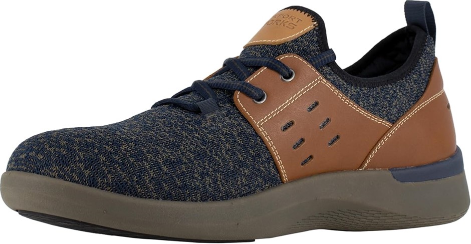 ROCKPORT Works Truflex Work Comp Toe/ESD Men's Oxford, Navy, 10.5 Wide