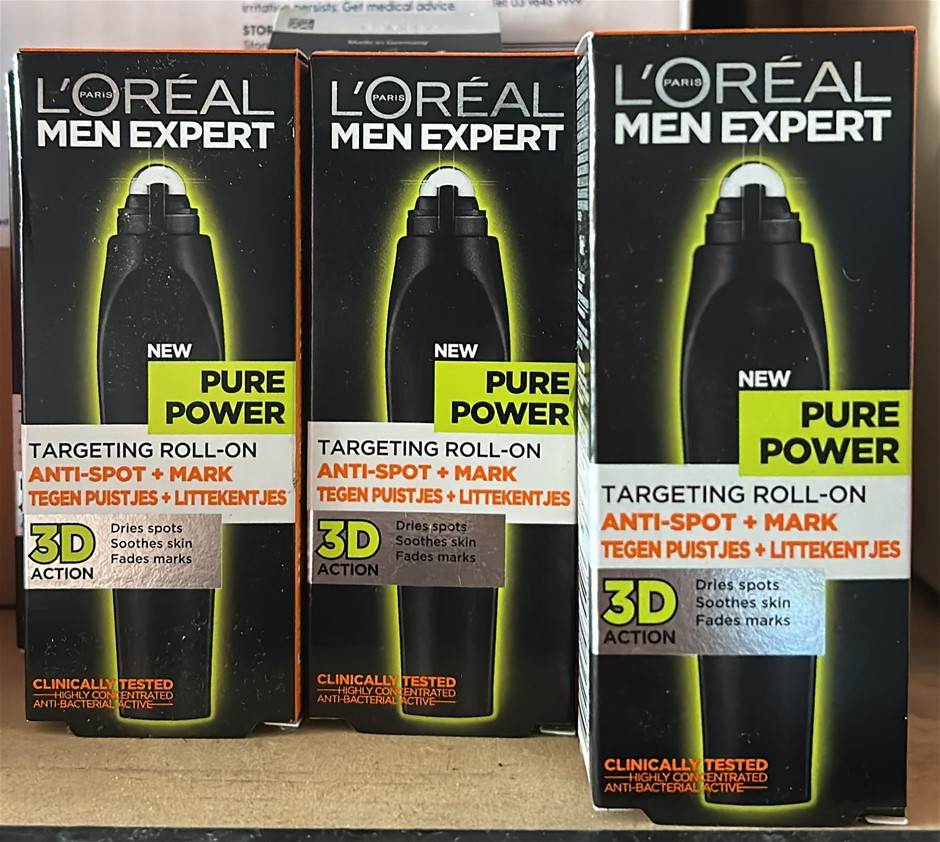 3x L'OREAL Men's Targeting Roll-On