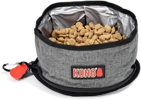 KONG Fold Up Pet Bowl, Grey.