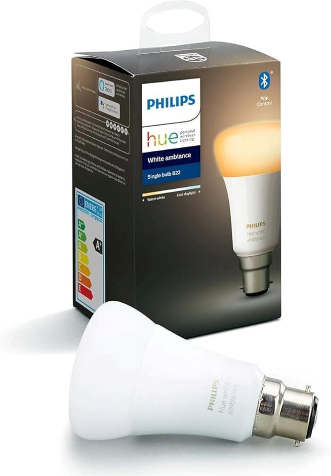 PHILIPS Hue B22 A60 White Ambiance Bluetooth Bulb.