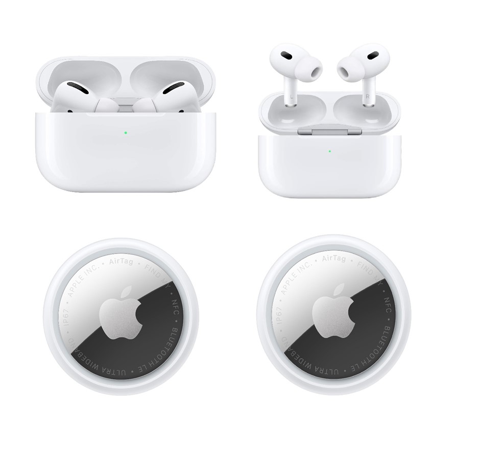 4 x Assorted Apple Accessories: 2 x Apple AirTag (1st Gen) Item Tracker. 1