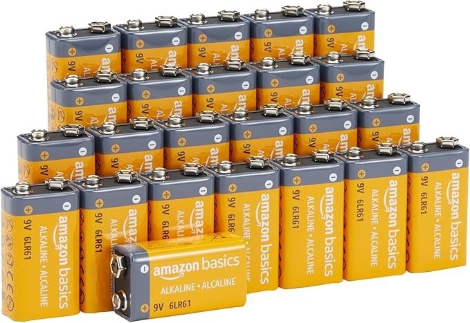 72 x Amazon Basics 9 Volt Performance All-Purpose Alkaline Batteries, 5-Yea