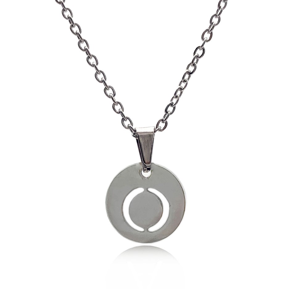 Initial Charm Letter  'O' Pendant Necklace
