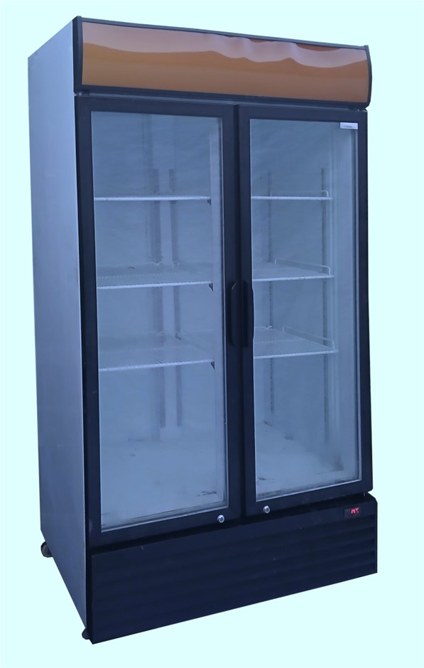 Commercial double Glass Door Upright Fridge