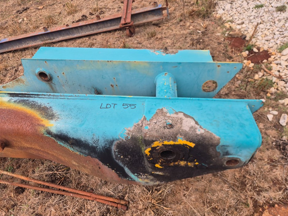 Damaged Tele Handler Boom with Quick Hitch