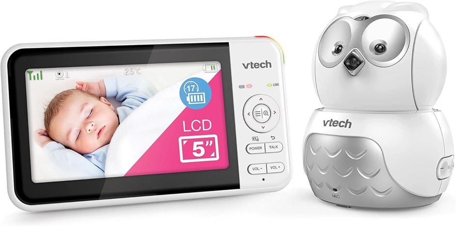 VTech BM5550-OWLN 5" Full Colour Pan & Tilt Video & Audio Baby Monitor with