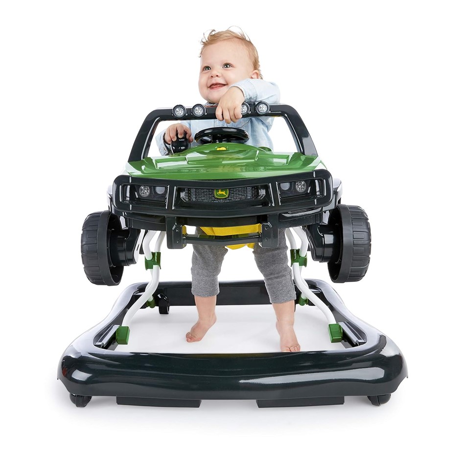 BRIGHT STARS John Deere 4-in-1 Gator Green Baby Activity Center & Push Walk