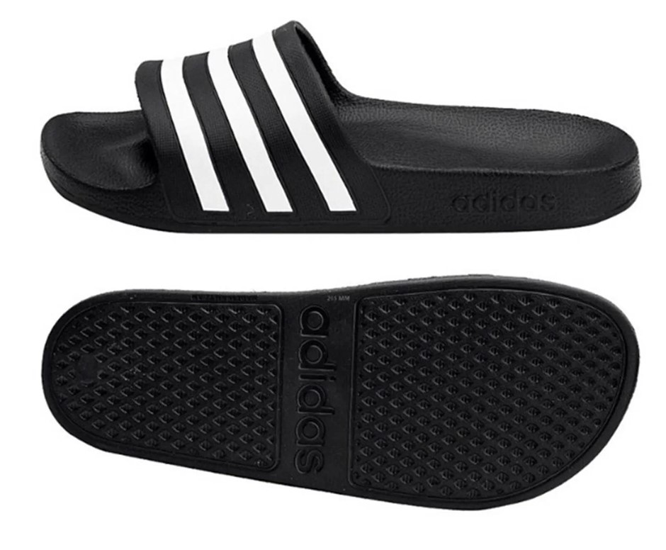 ADIDAS Adilette Comfort Slides, Size US9/UK9, Black/White/Black, F35543.