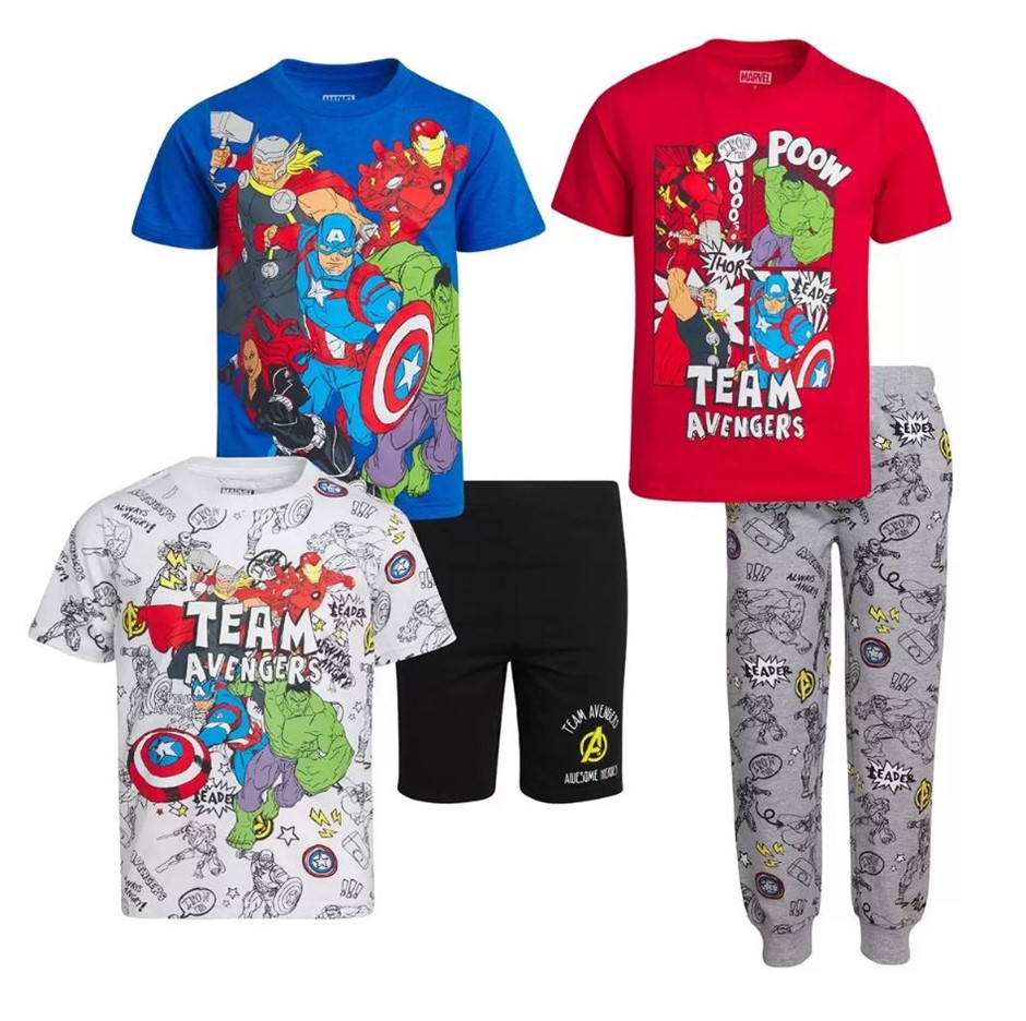 MARVEL Kids' 5pc Clothing Set, Size 5, Multi.