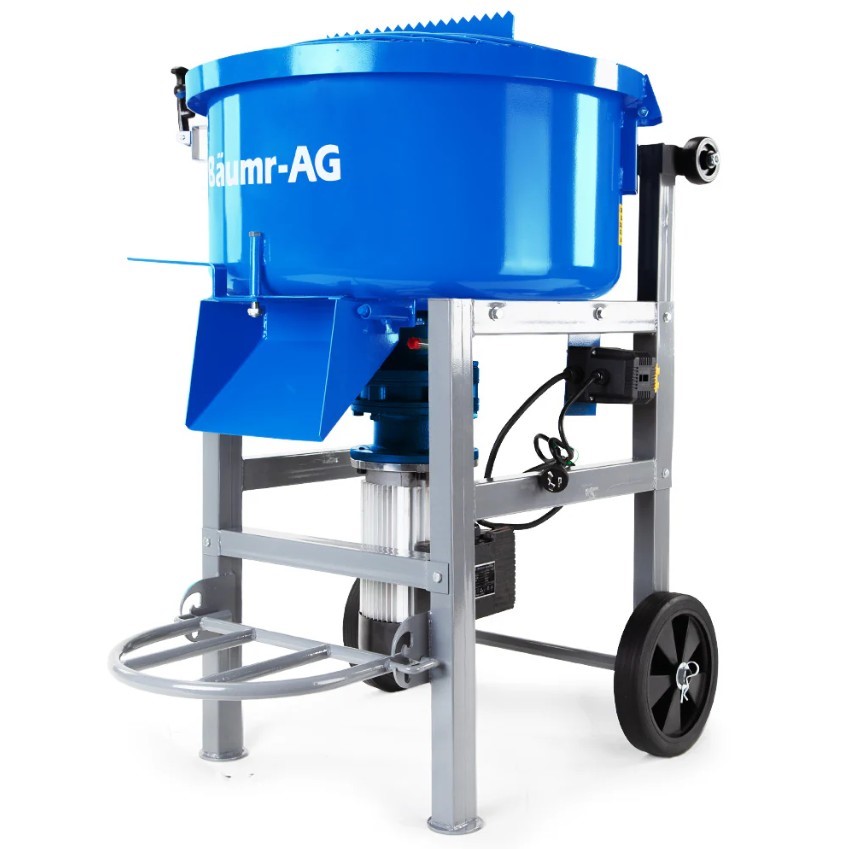 BAUMR-AG 120L Forced Action Pan Mixer, 1500W Electric, Heavy-Duty Frame.