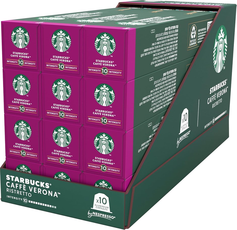 Box of 120pc STARBUCKS Caffe Verona Ristretto Flavoured Coffee Capsules. Be