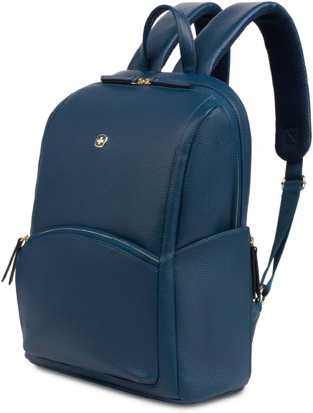 SWISSGEAR 9901 Laptop Backpack, 16 Inches, Vegan Leather Outer, Blue. RRP: