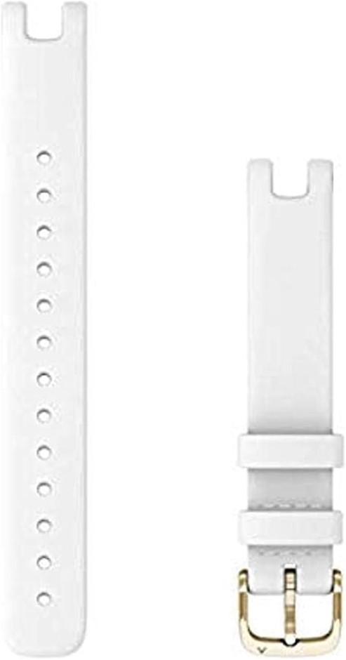 GARMIN Lily Bands (14 mm), White Leather with Cream Gold Hardware
