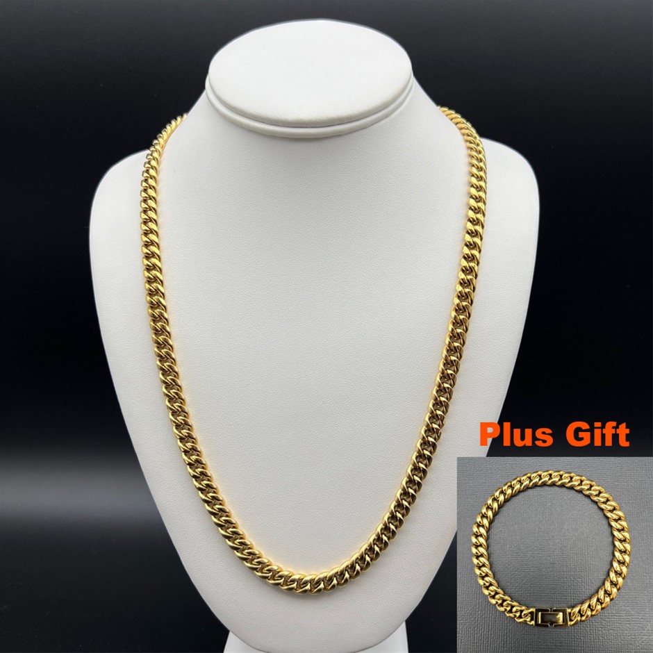 18K Gold-Filled Cuban Chain Necklace, 8MM Wide - 60.9cm