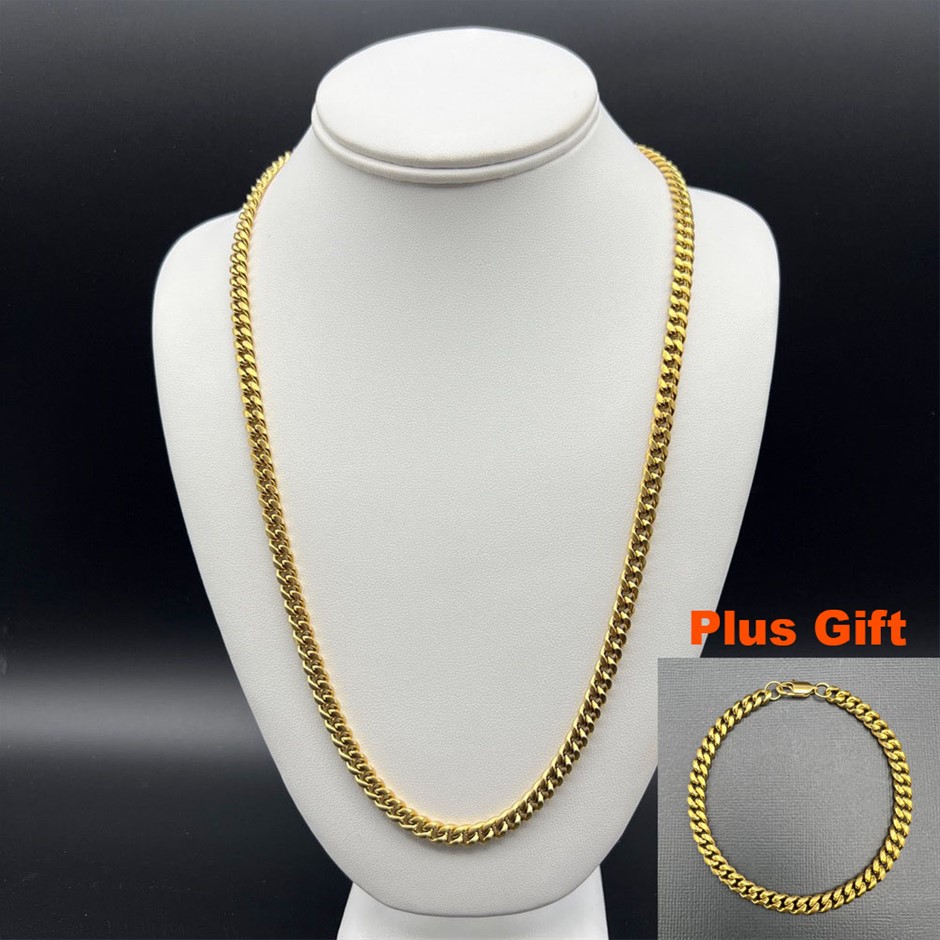 18K Gold-Filled Cuban Link Chain Necklace, 6MM Wide - 60.9cm