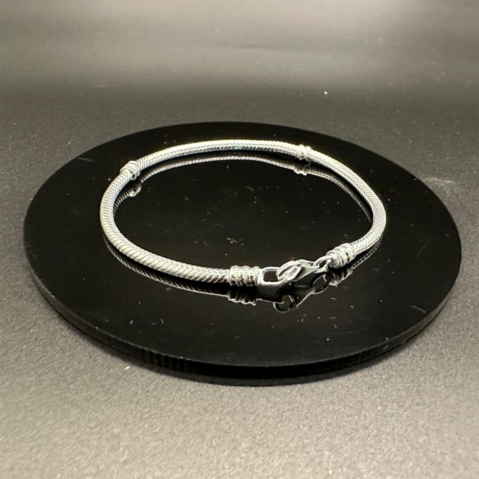 Designer Silver Bracelet (can add charms)