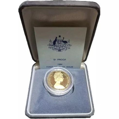 1984 Australia first $1 proof Coins W/ Velvet Case & certificate