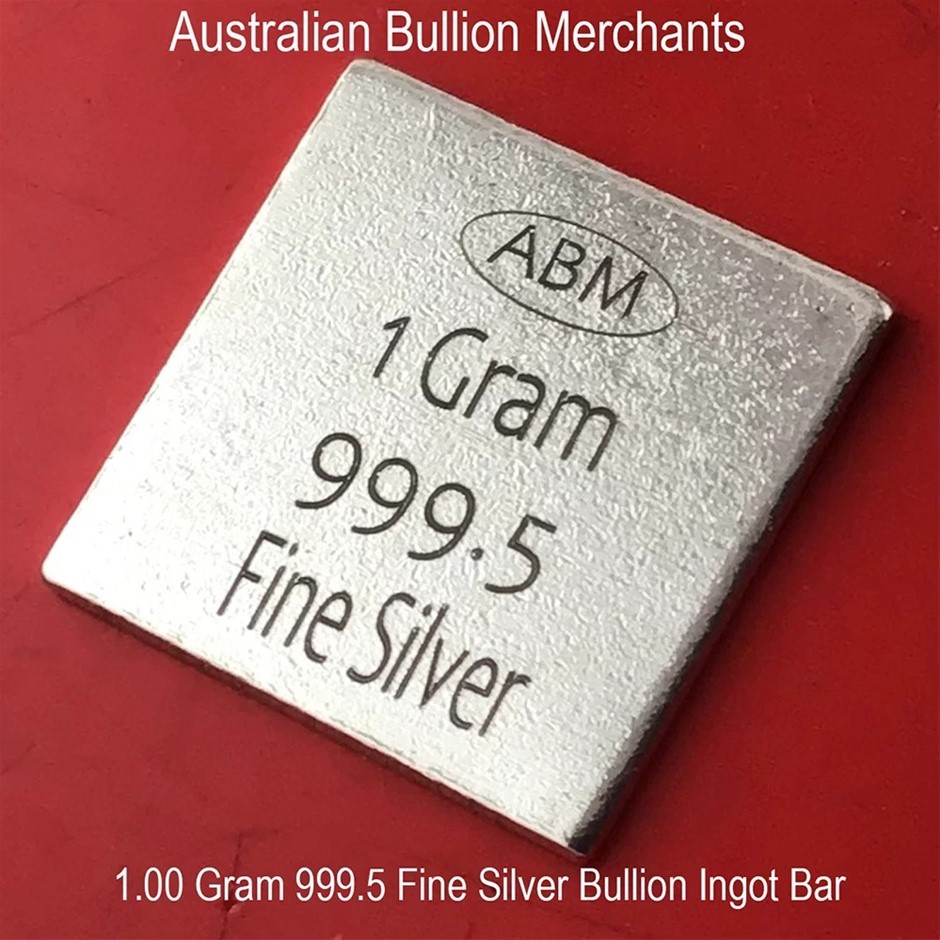Silver Ingot Bar 1 Gram 999.5 Fine Bullion Investor Grade with Certificatio