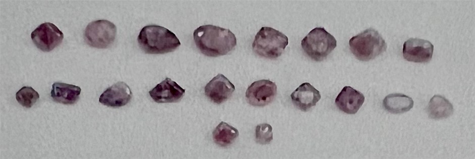 5.09 carat 20 natural mixed cut pink diamonds technical report