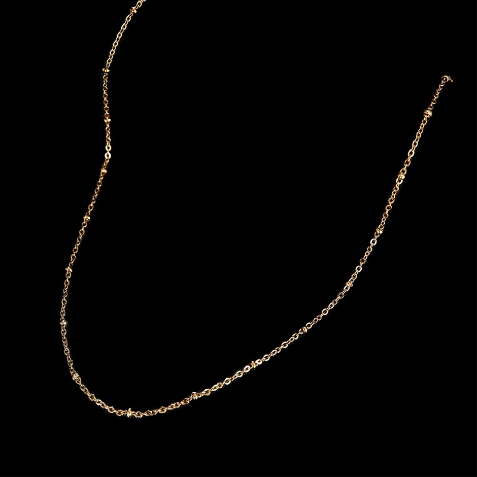 Classic Stainless Steel Delicate Ball Chain Necklace - 50cm (yellow)