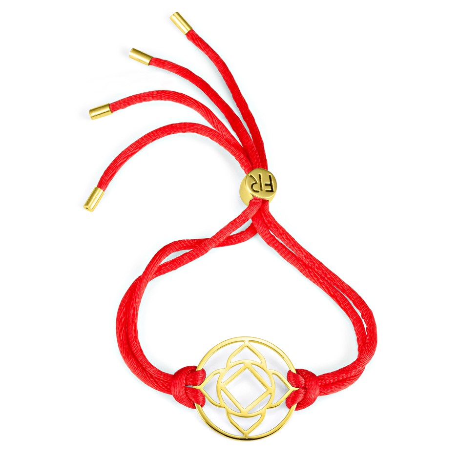 Solid 925 Sterling Silver & Gold Plated Chakra Bracelet - Root Chakra